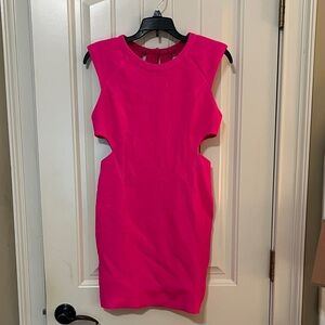Tobi hot pink dress with cutouts sz S